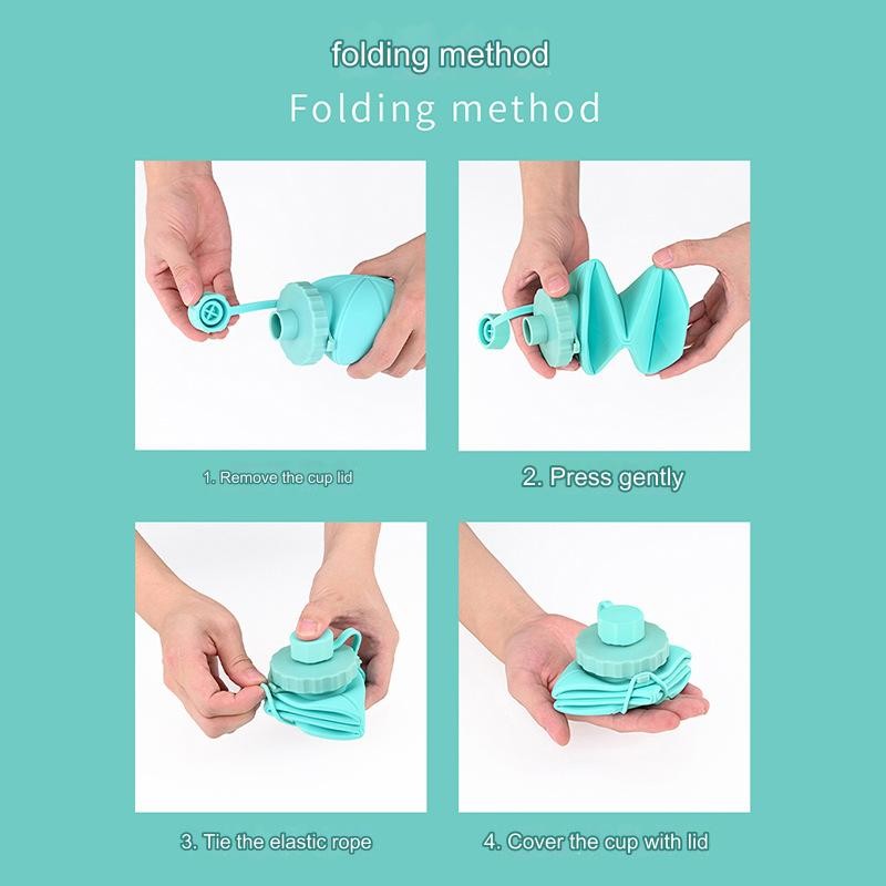 Foldable Water Bottle 350ml - 600ml Collapsible Retractable Travel Gym Sport Kids  Silicone Bottle Portable Outdoor