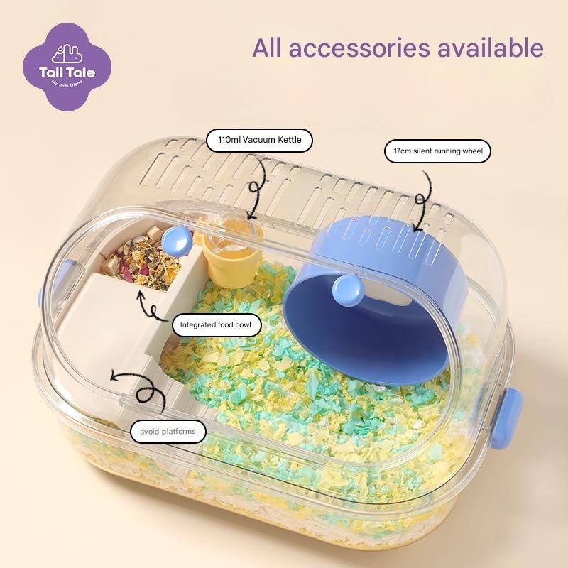 Tail Tale Hamster Crystal Cage Transparent  47*31*27cm