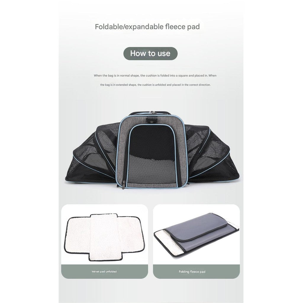 Expandable Pet Bag Portable Cat Bag With Large Capacity For Two Small Pet Bags Cat Carrier Travels Bag