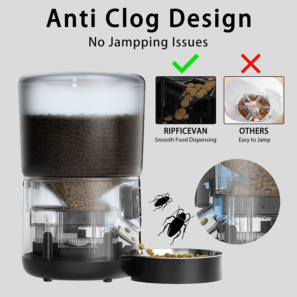 Automatic Pet Cat, Dog Feeder 4L Tuya APP Remote WIFI Smart Pet Feeder Distribution Does Not Get Food Stuck