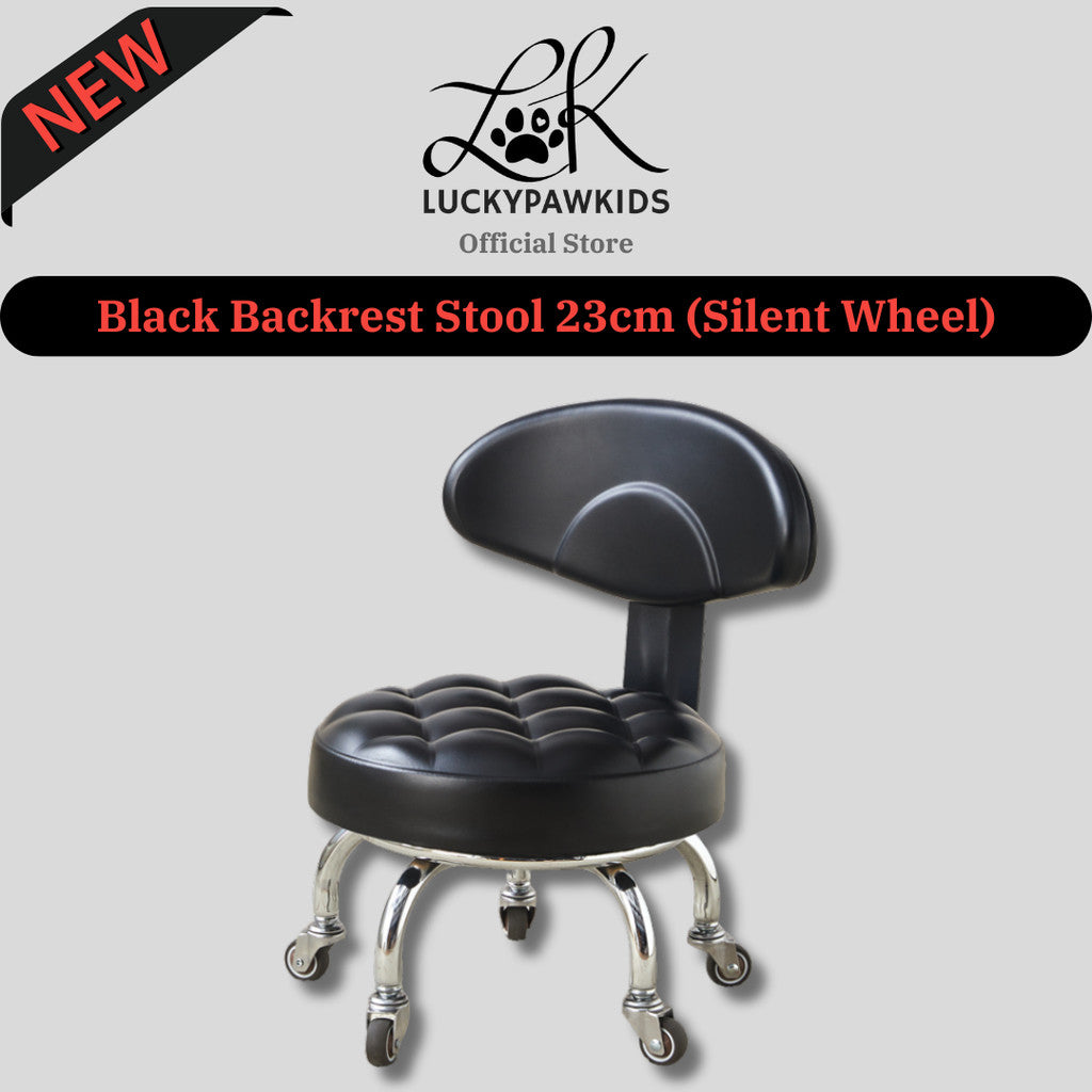 Backrest Stool With Silent Wheel 23cm Comfortable Support Stool / Round Stool