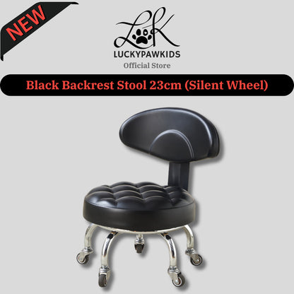 Backrest Stool With Silent Wheel 23cm Comfortable Support Stool / Round Stool