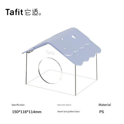 Tafit Hamster Transparent Crystal Hamster Accessories House, Hideout, Platform, Ladder, Water Bottle, Toilet,  Food Bowl