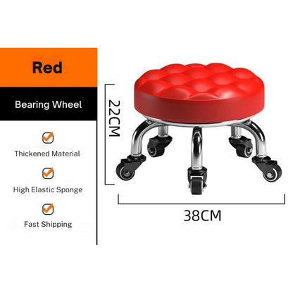 Backrest Stool With Silent Wheel 23cm Comfortable Support Stool / Round Stool
