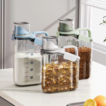 Pet Food Storage Moisture-Proof Sealed Jar Grain Barrel Large Jar With Lid Transparent Fresh-Keeping Box Barrel