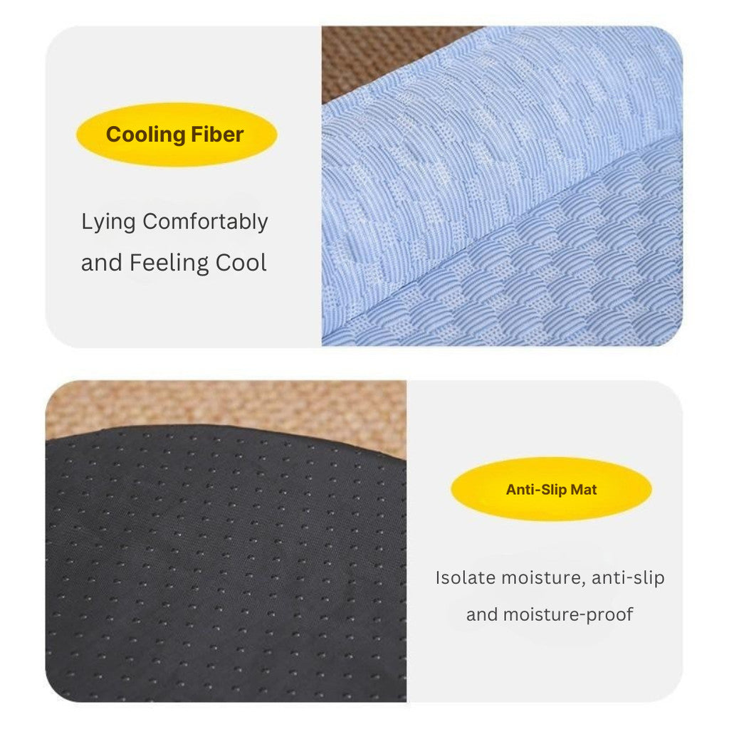 Pet Cooling Fiber Bed Universal Summer Cool Mat Pet Nest Ice Beans Large Dog Bed Mattress Cat Beds