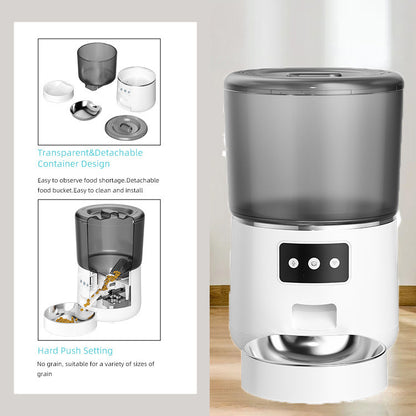 Automatic Pet Cat, Dog Feeder 4L Tuya APP Remote WIFI Smart Pet Feeder Distribution Does Not Get Food Stuck