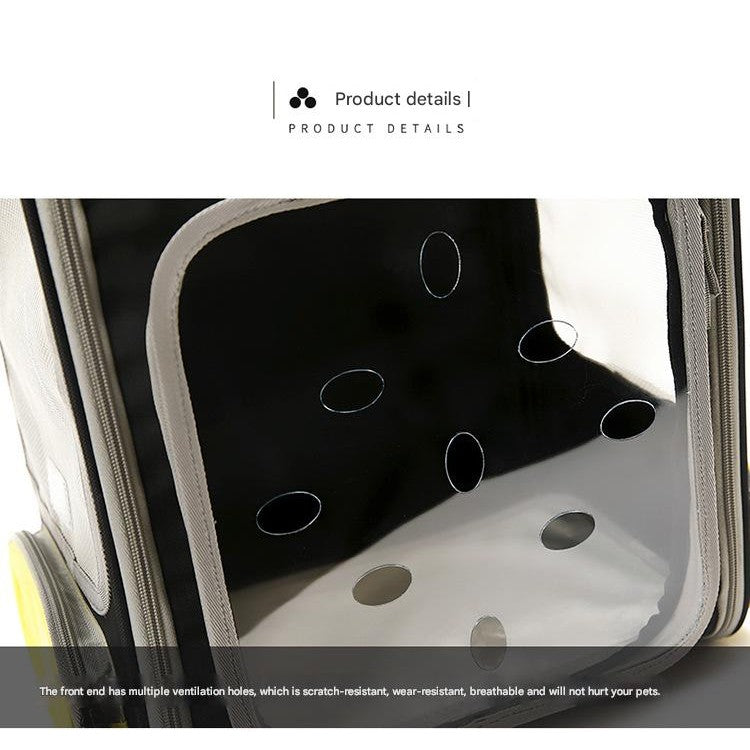 Cross-Border Pet Trolley Case Foldable Breathable Cat Backpack Portable Pet Trolley Bag Multifunctional Pet Backpack