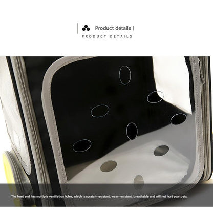 Cross-Border Pet Trolley Case Foldable Breathable Cat Backpack Portable Pet Trolley Bag Multifunctional Pet Backpack