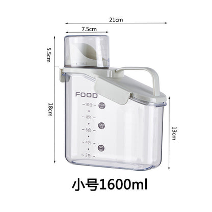 Pet Food Storage Moisture-Proof Sealed Jar Grain Barrel Large Jar With Lid Transparent Fresh-Keeping Box Barrel