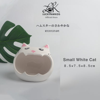 Hamster Ceramic Hideout for Dwarf Nest Syrian House Chinchilla Habitats Small Pet Cute Large & Small Hideout