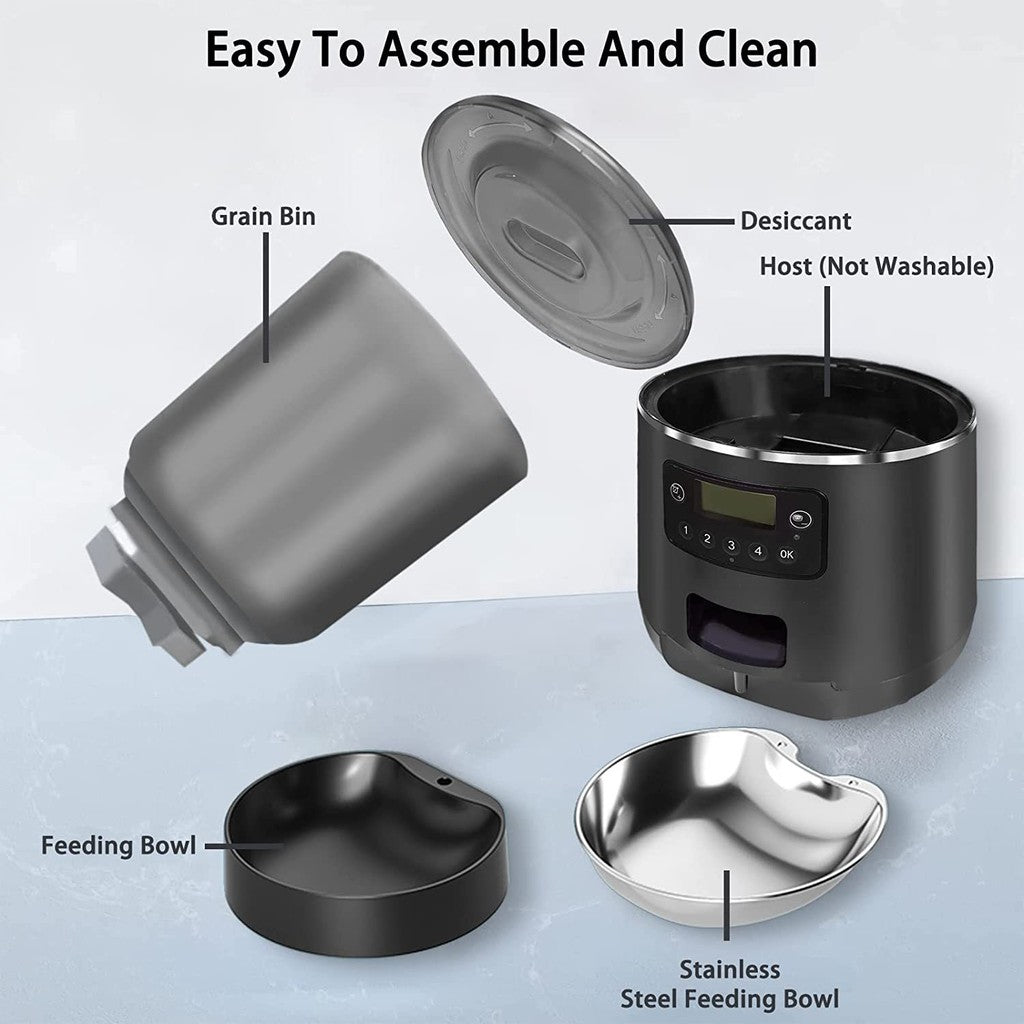 Automatic Pet Cat, Dog Feeder 4L Tuya APP Remote WIFI Smart Pet Feeder Distribution Does Not Get Food Stuck