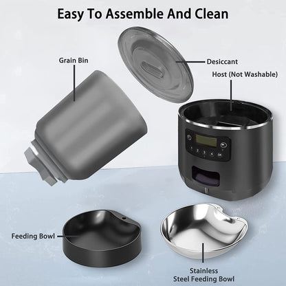 Automatic Pet Cat, Dog Feeder 4L Tuya APP Remote WIFI Smart Pet Feeder Distribution Does Not Get Food Stuck