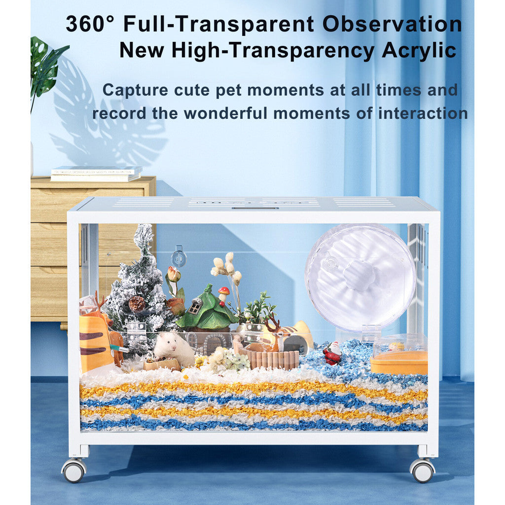 Bucatstate Hamster Cage 80cm / 100cm Stackable Design Come With Wheels