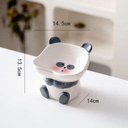 Ceramic Pet Bowl For Dog Cat With Cute Animals Design Feeders Bowls High Quality For Your Lovely Fur Kids
