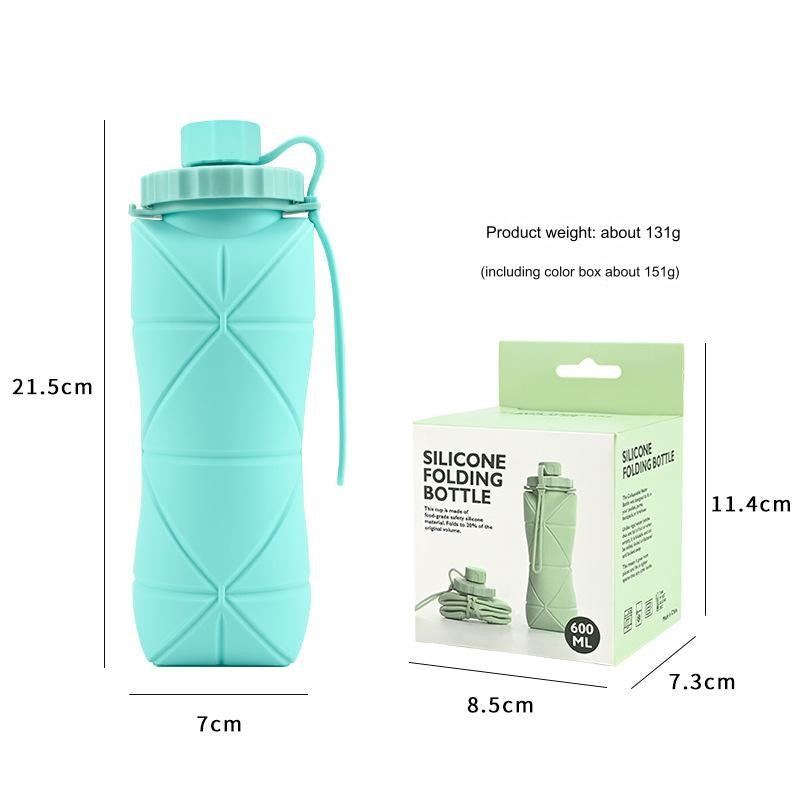 Foldable Water Bottle 350ml - 600ml Collapsible Retractable Travel Gym Sport Kids  Silicone Bottle Portable Outdoor