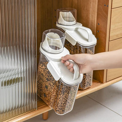 Pet Food Storage Moisture-Proof Sealed Jar Grain Barrel Large Jar With Lid Transparent Fresh-Keeping Box Barrel