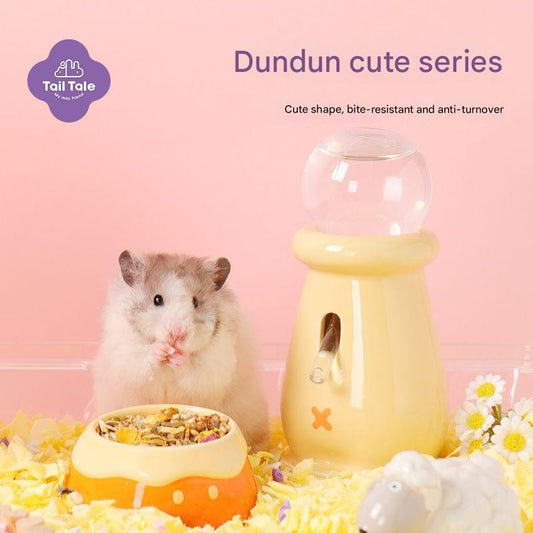Tail Tale Hamster Ceramic Water Bottle Holder / Water Bottle 110ml Anti Leak Anti Drip