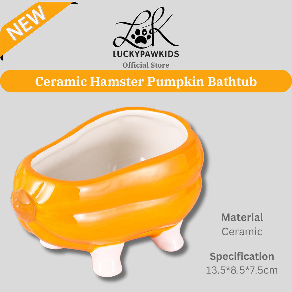 Hamster Ceramic Hideout Nest Cute Pumpkin Halloween Design