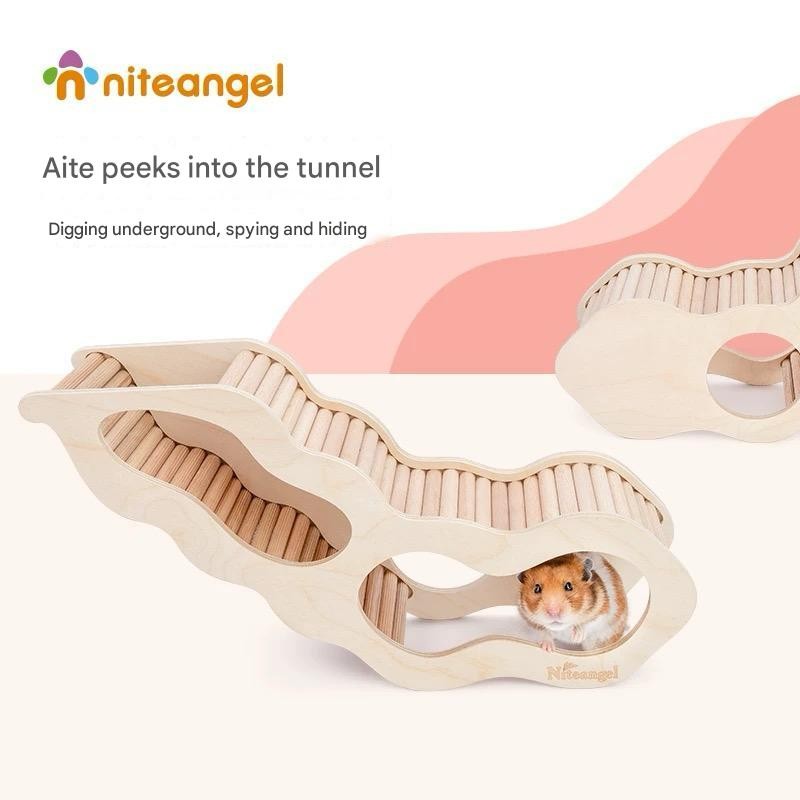 Niteangel Hamster Wooden Platforms Ladder Hideout Water Bottle Holder Bathroom Toilet Fences Accessories