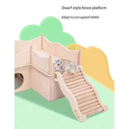 Niteangel Hamster Wooden Platforms Ladder Hideout Water Bottle Holder Bathroom Toilet Fences Accessories