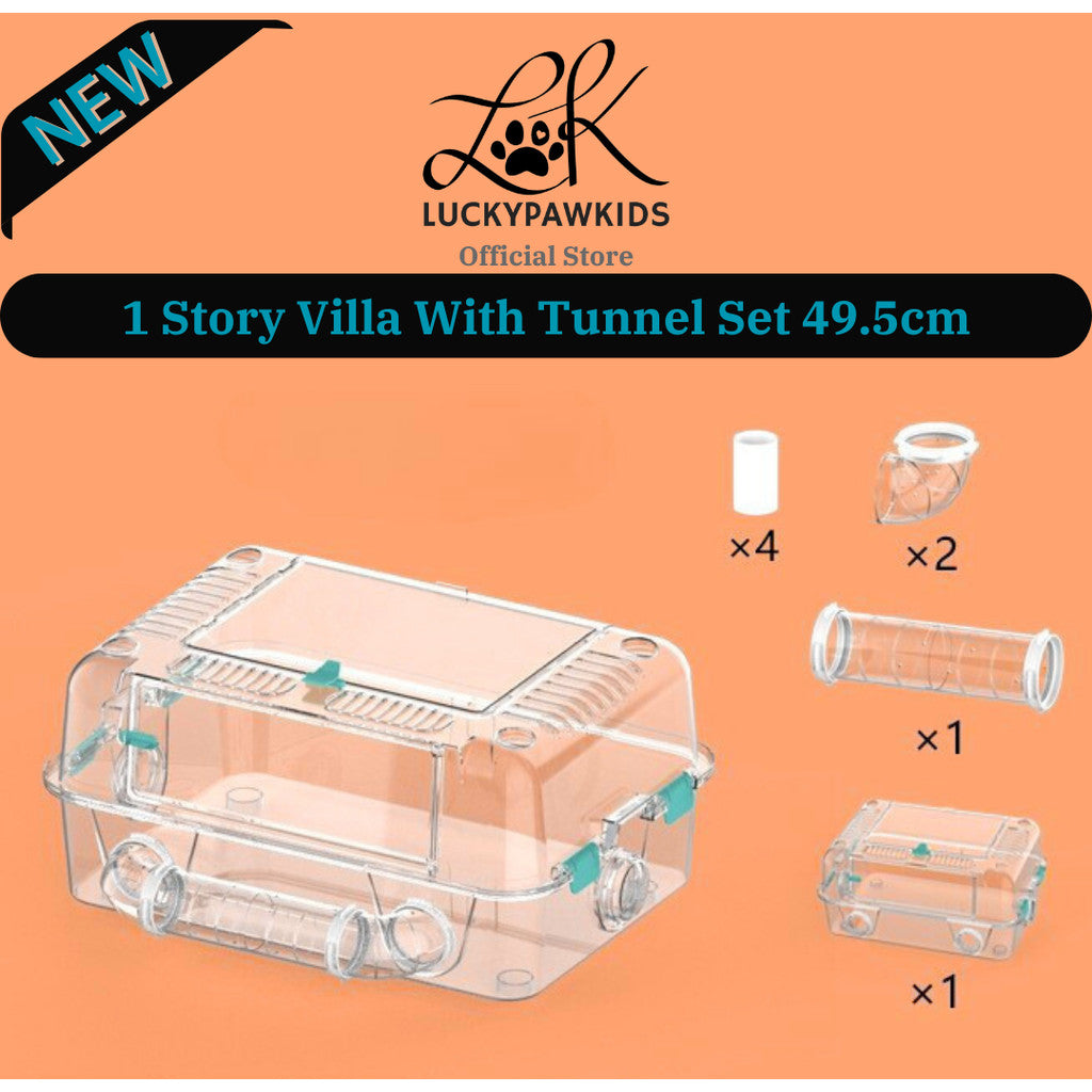 Nomoy Crystal Hamster Cage Transparent With Tunnel