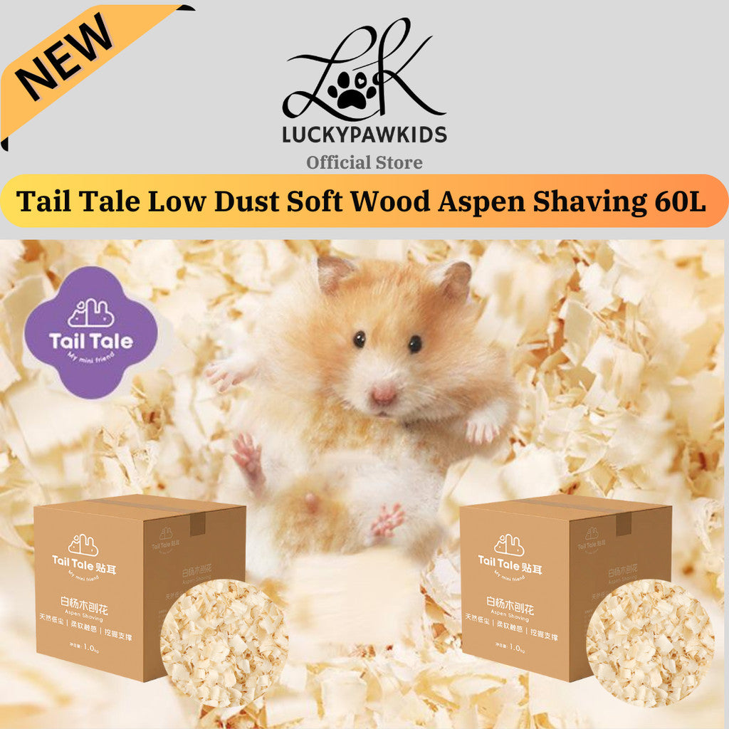 Tail Tale Hamster Bedding Low Dust Soft Wood Aspen Shaving 30L For Small Pets Rabbit Guinea Pig Chinchilla