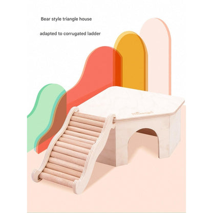 Niteangel Hamster Wooden Platforms Ladder Hideout Water Bottle Holder Bathroom Toilet Fences Accessories