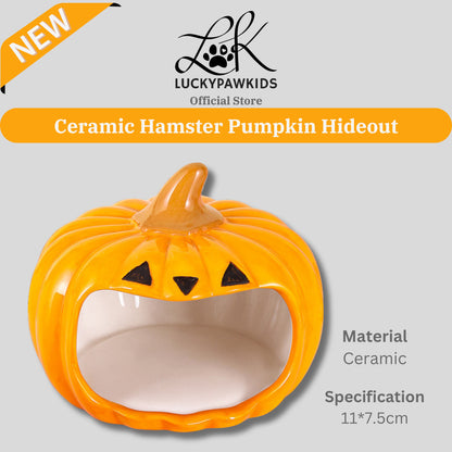 Hamster Ceramic Hideout Nest Cute Pumpkin Halloween Design