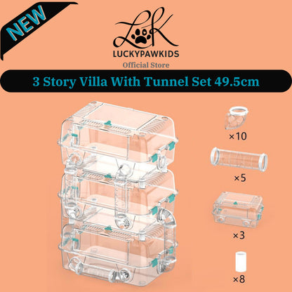 Nomoy Crystal Hamster Cage Transparent With Tunnel