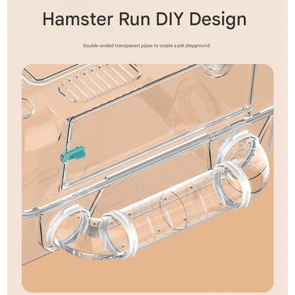 Nomoy Crystal Hamster Cage Transparent With Tunnel