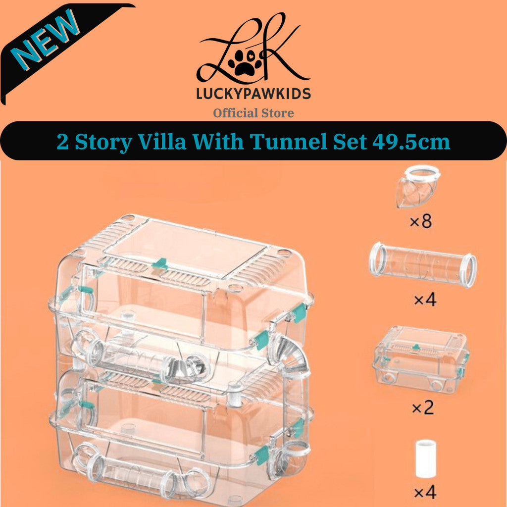 Nomoy Crystal Hamster Cage Transparent With Tunnel