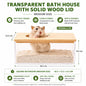 Hamster Sand Bath House – Transparent Acrylic Anti-Spill Bathroom for Small Pets