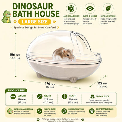 Hamster Sand Bath House – Transparent Acrylic Anti-Spill Bathroom for Small Pets