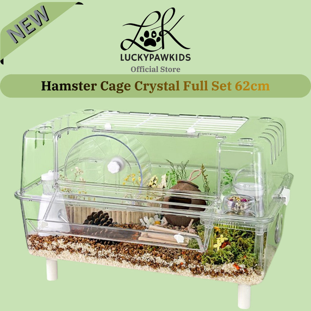 Hamster Cage Crystal Full Set 62cm Acrylic Hamster Cage Transparent Hamster Cage
