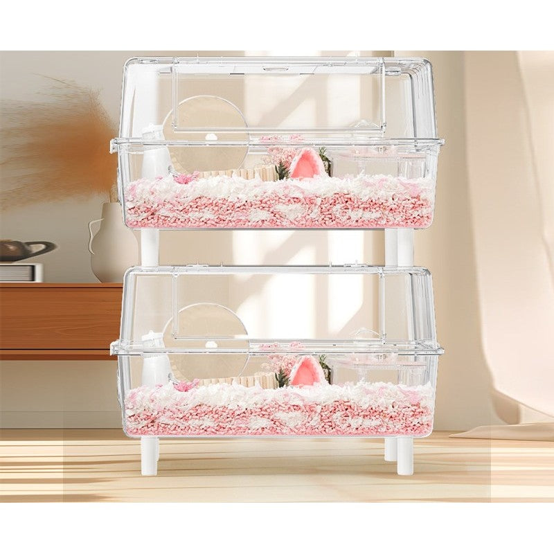 Hamster Cage Crystal Full Set 62cm Acrylic Hamster Cage Transparent Hamster Cage