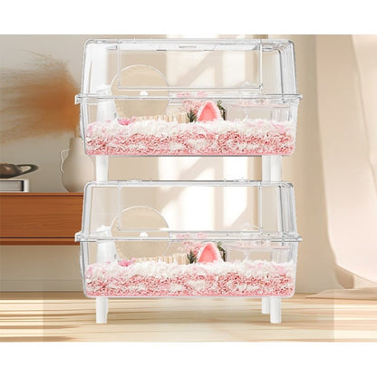Hamster Cage Crystal Full Set 62cm Acrylic Hamster Cage Transparent Hamster Cage