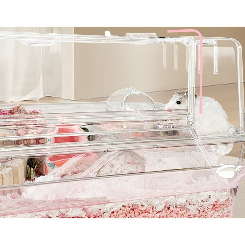 Hamster Cage Crystal Full Set 62cm Acrylic Hamster Cage Transparent Hamster Cage