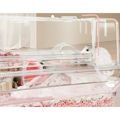 Hamster Cage Crystal Full Set 62cm Acrylic Hamster Cage Transparent Hamster Cage