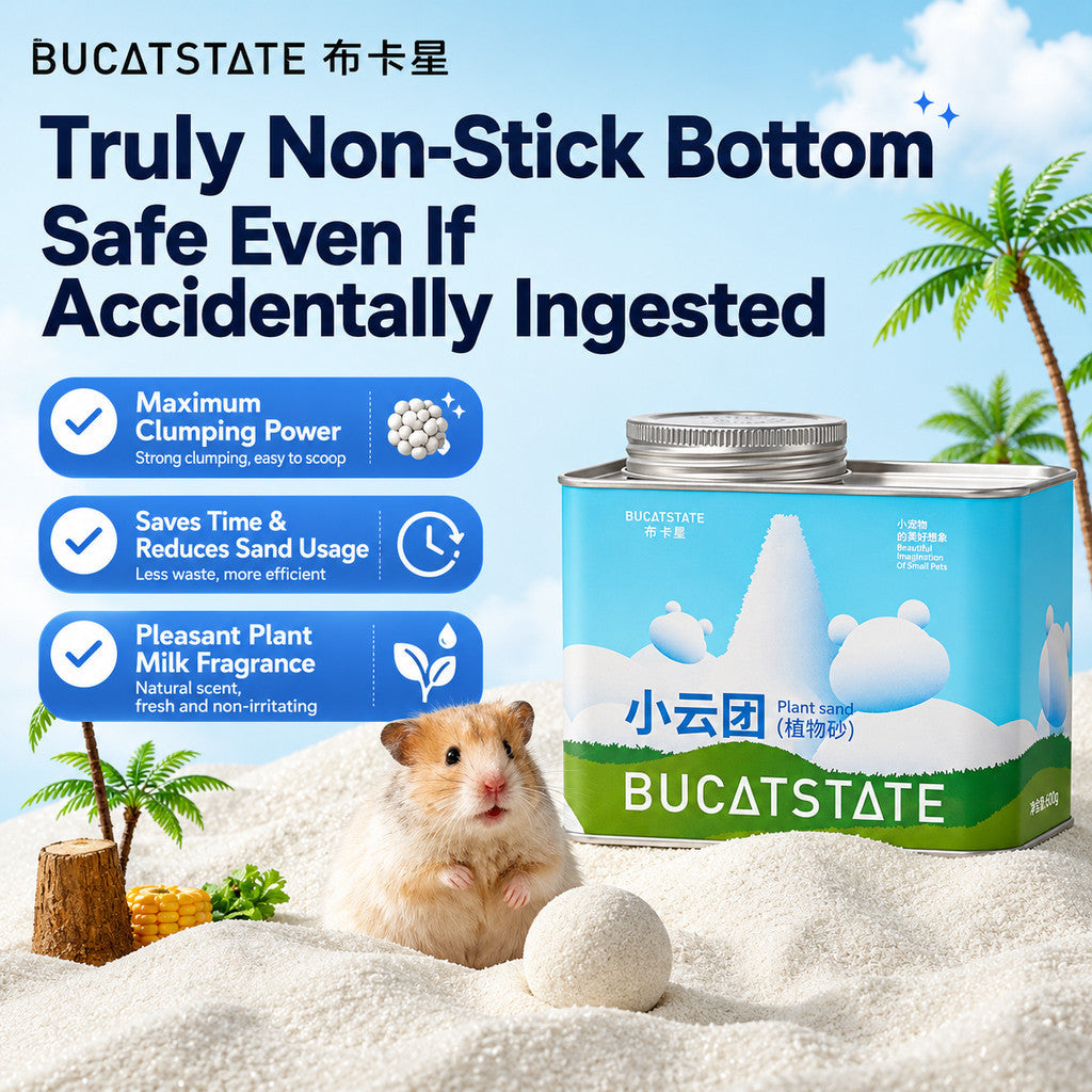 BUCATSTATE Hamster Bathing Sand & Toilet Sand | Low Dust | Odor Control | Strong Clumping | Plant Sand | Urine Sand