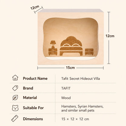 Tafit Wooden Hamster Hideout Villa | Modular Tunnel House for Syrian Hamsters & Small Pets