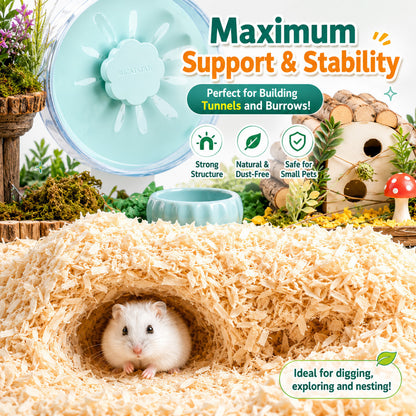 Bucatstate Poplar Wood Shaving 1kg Mid Cut Natural & Clean Bedding for Hamsters and Small Pets Burrowing Low Dust
