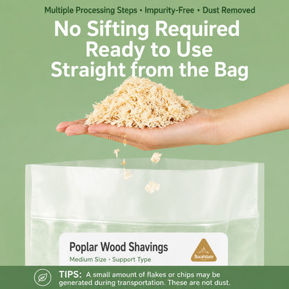 Bucatstate Poplar Wood Shaving 1kg Mid Cut Natural & Clean Bedding for Hamsters and Small Pets Burrowing Low Dust