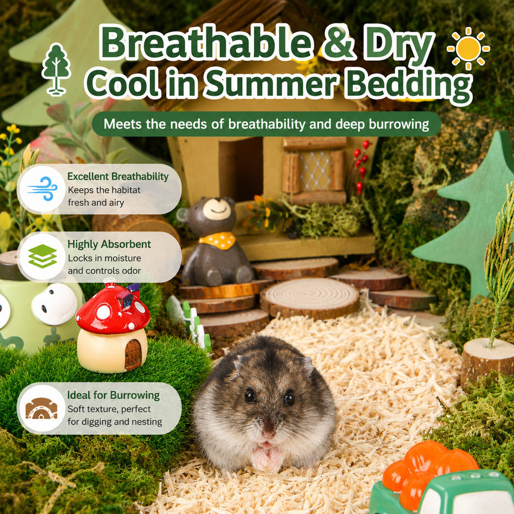 Bucatstate Poplar Wood Shaving 1kg Mid Cut Natural & Clean Bedding for Hamsters and Small Pets Burrowing Low Dust