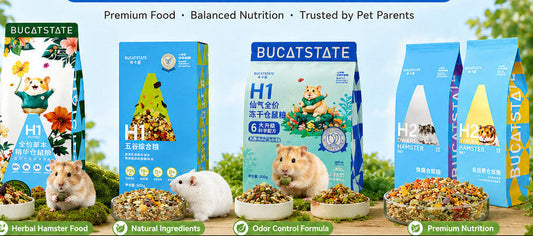 BUCATSTATE H1 | H2 Freeze-Dried Complete Hamster Food with Premium Freeze-Dried Ingredients Probiotic Complex