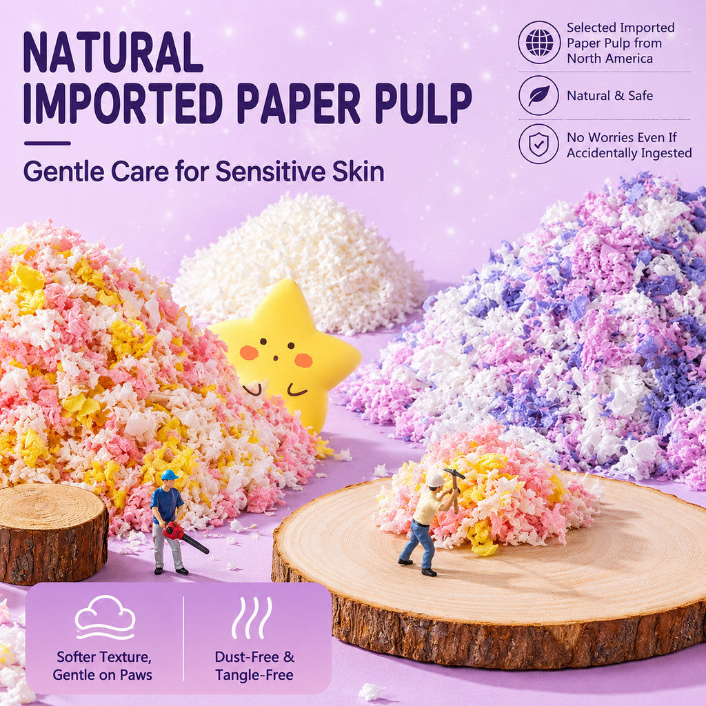 BUCATSTATE Hamster Starry Sky Paper Bedding 400g – Ultra-Fluffy, Dust-Free & Highly Absorbent Small Pet Bedding