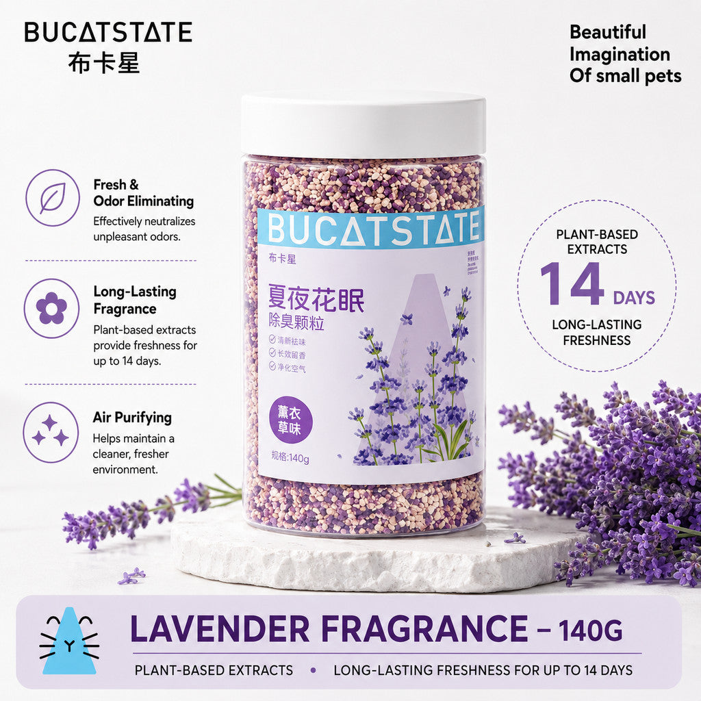 BUCATSTATE Small Pet Deodorizing Granules 140g – Long-Lasting Odor Control for Hamsters, Rabbits & Guinea Pigs