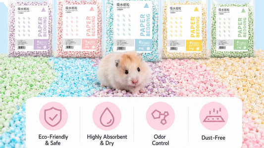 BUCATSTATE Rainbow Paper Granules 1kg – 10× Absorbent Dust-Free Bedding for Hamsters & Small Pets