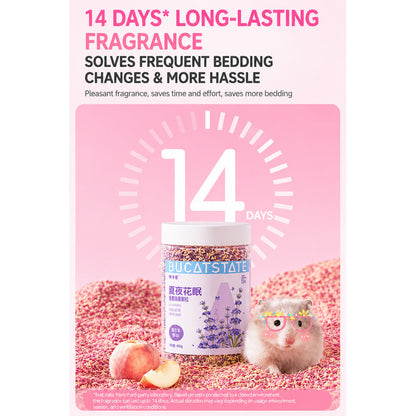 BUCATSTATE Small Pet Deodorizing Granules 140g – Long-Lasting Odor Control for Hamsters, Rabbits & Guinea Pigs