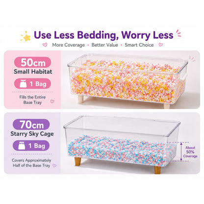 BUCATSTATE Hamster Starry Sky Paper Bedding 400g – Ultra-Fluffy, Dust-Free & Highly Absorbent Small Pet Bedding